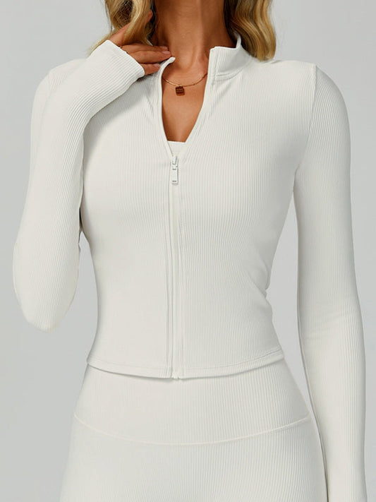 BUYCO Female Ribbed Zipper Jacket