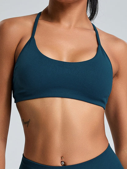 BUYCO Female Ribbed Backless Seamless Sports Bras