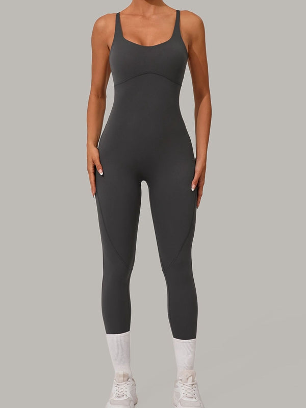BUYCO Female Fitted Cross Back Push-Up Jumpsuit