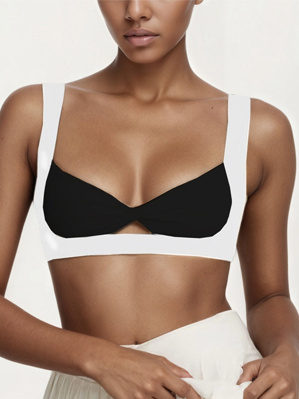 BUYCO Female Contrast Color Twist 2 in 1  V Shape Waist Skirt