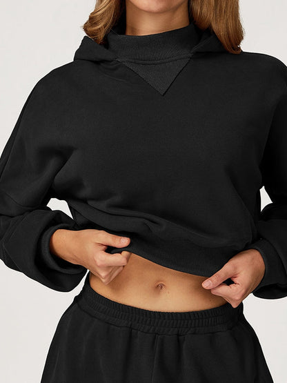 BUYCO Female Cropped With Hat Casual Hoodie