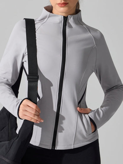 BUYCO Female Fleece Zipper Thumbhole Jacket