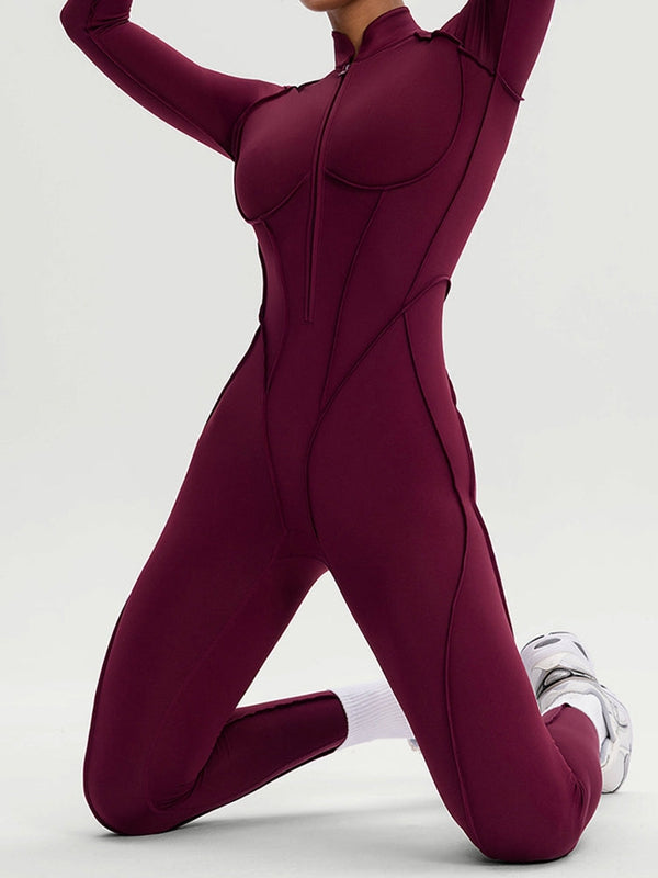 BUYCO Female Fitted Zipper Stitch Performance Jumpsuit