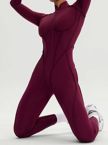 BUYCO Female Fitted Zipper Stitch Performance Jumpsuit