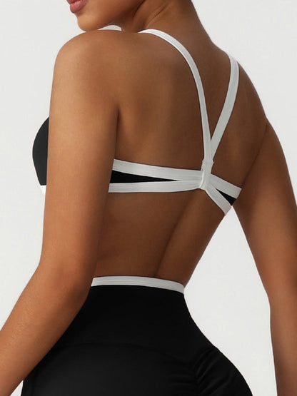BUYCO Female Fitted Contrast Color Stripe V-shape Waist Tracksuit