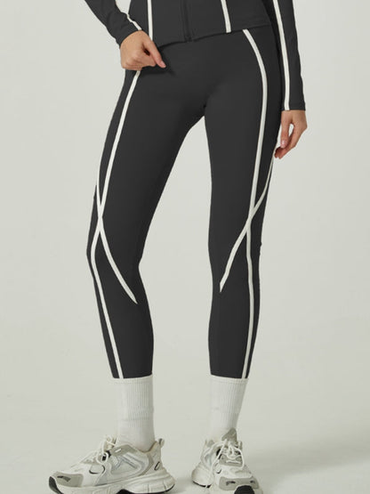 BUYCO Female Contrast Color Stripes Zipper Jacket