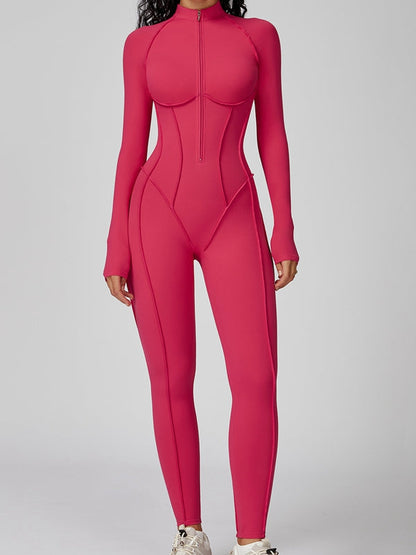 BUYCO Female Fitted Zipper Stitch Performance Jumpsuit
