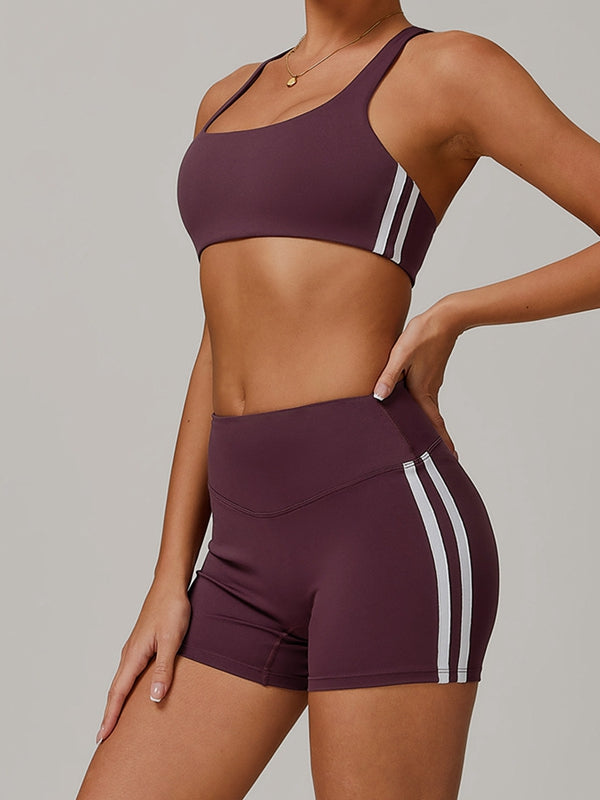 BUYCO Female Contrast Color Stripes High-rise Shorts