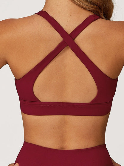 BUYCO Female V Collar Cross Back Sports Bras