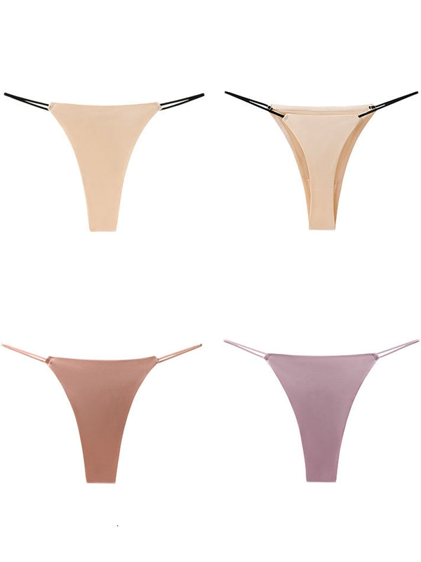 BUYCO Femal Fitted Silk T-back Panties