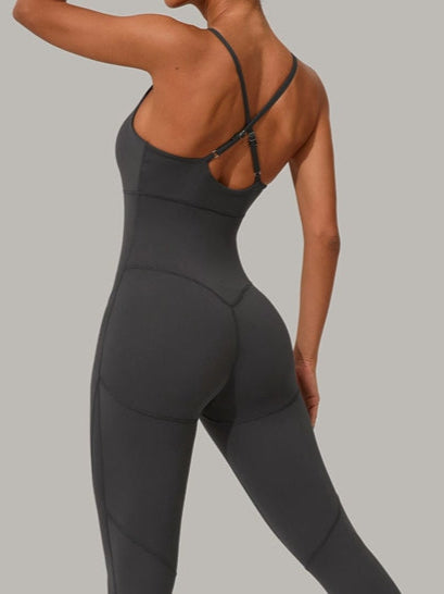 BUYCO Female Fitted Cross Back Push-Up Jumpsuit