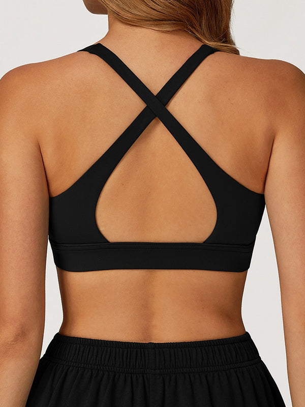 BUYCO Female V Collar Cross Back Sports Bras
