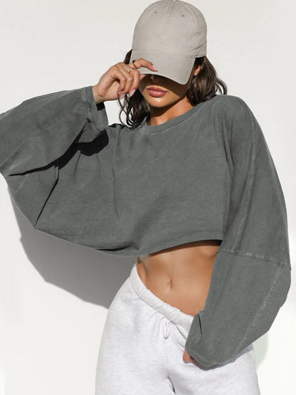 BUYCO Female Casual Cropped Hoodie