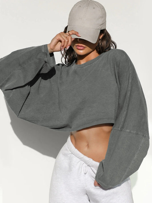 BUYCO Female Casual Cropped Hoodie