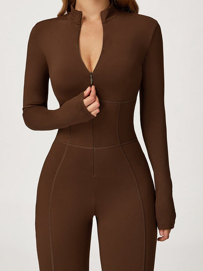 BUYCO Female Fitted Zipper Corset Fleece Jumpsuit