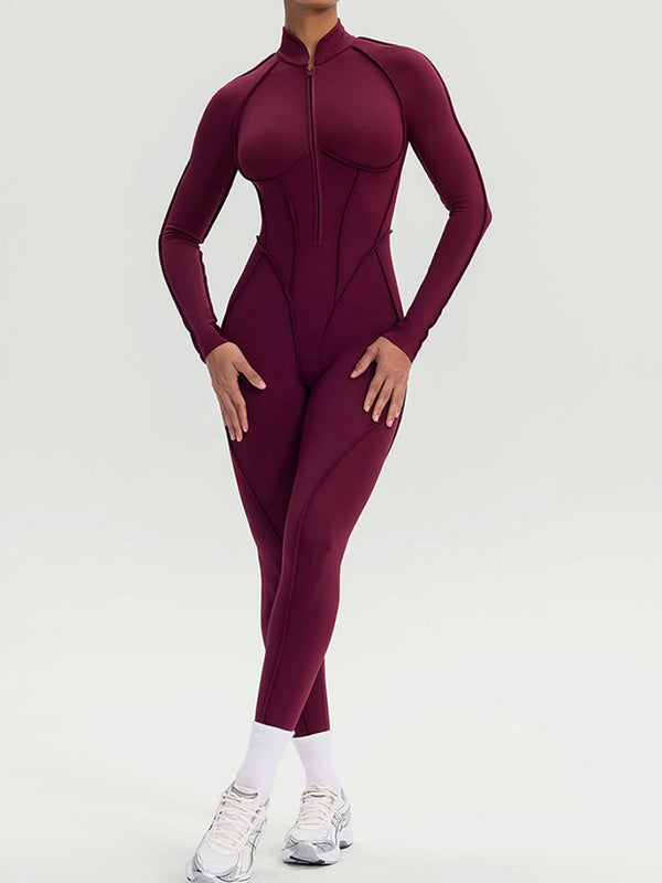 BUYCO Female Fitted Zipper Stitch Performance Jumpsuit