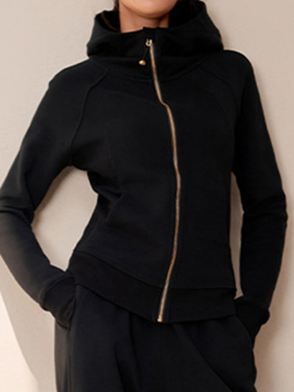 BUYCO Female Pocket Zipper With Hat Jacket