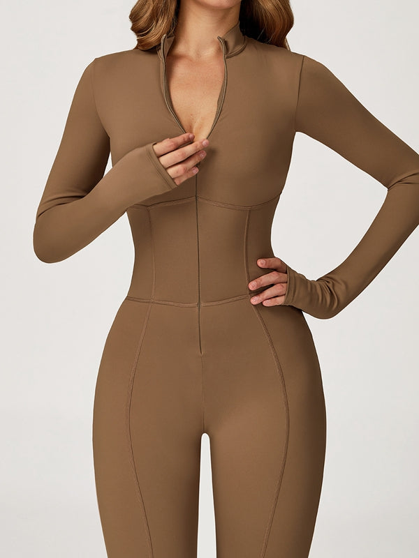 BUYCO Female Fitted Zipper Corset Fleece Jumpsuit