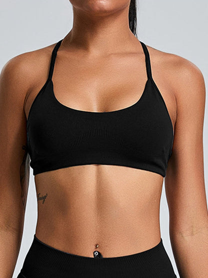 BUYCO Female Ribbed Backless Seamless Sports Bras