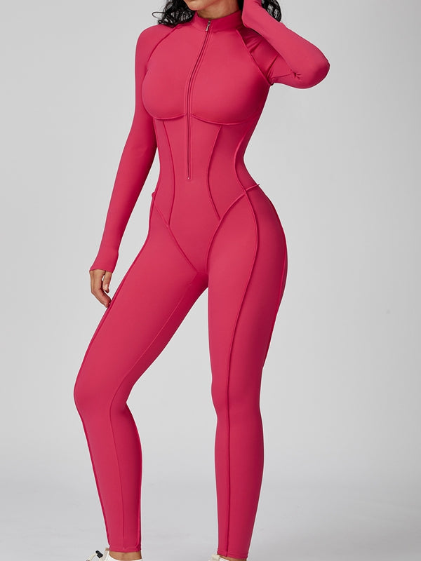 BUYCO Female Fitted Zipper Stitch Performance Jumpsuit