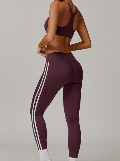 BUYCO Female Contrast Color Stripes Sports Bras