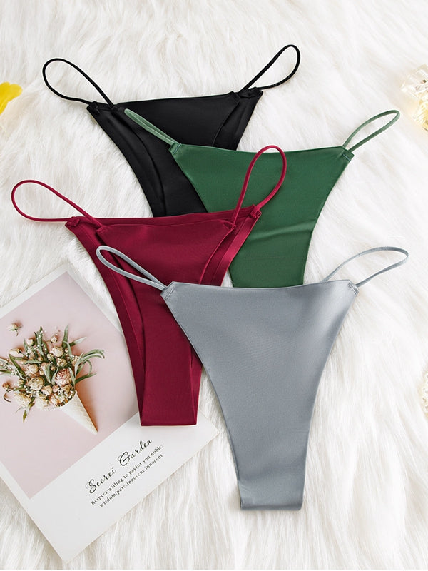 BUYCO Femal Fitted Silk T-back Panties