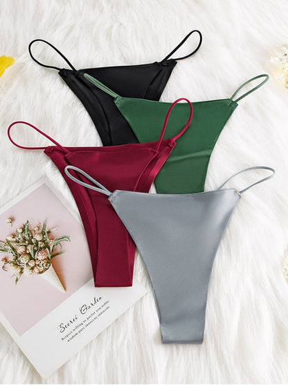 BUYCO Femal Fitted Silk T-back Panties