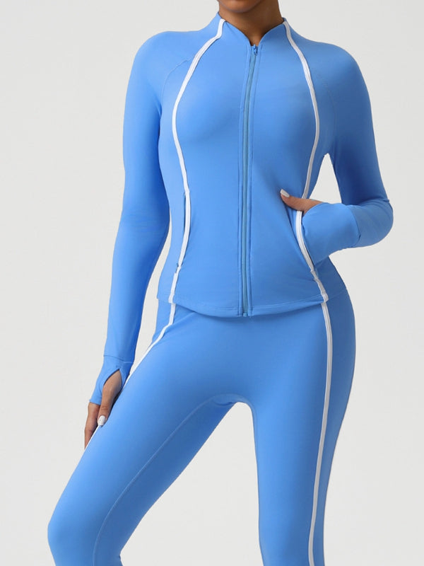BUYCO Female Contrast Color Stripes Zipper Tracksuit