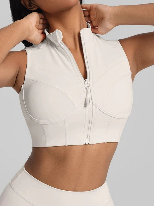 BUYCO Female Super Stylish&Fitted Stitch Performance Zipper Tank