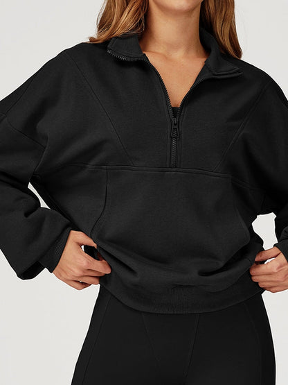 BUYCO Female Zipper Pocket Casual Hoodie