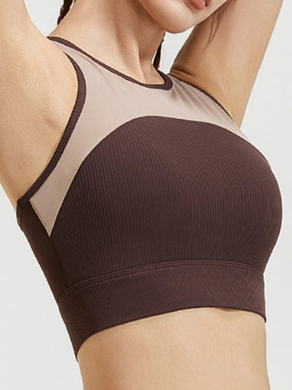 BUYCO Female Contrast Color Mesh Sports Bras