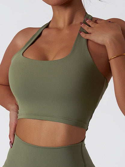 BUYCO Female Solid Color V Collar Sports Bras
