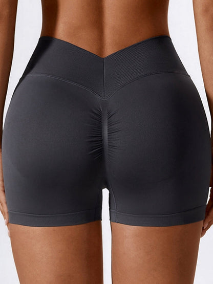 BUYCO Female Fitted Deep V Back Ruched Back Shorts
