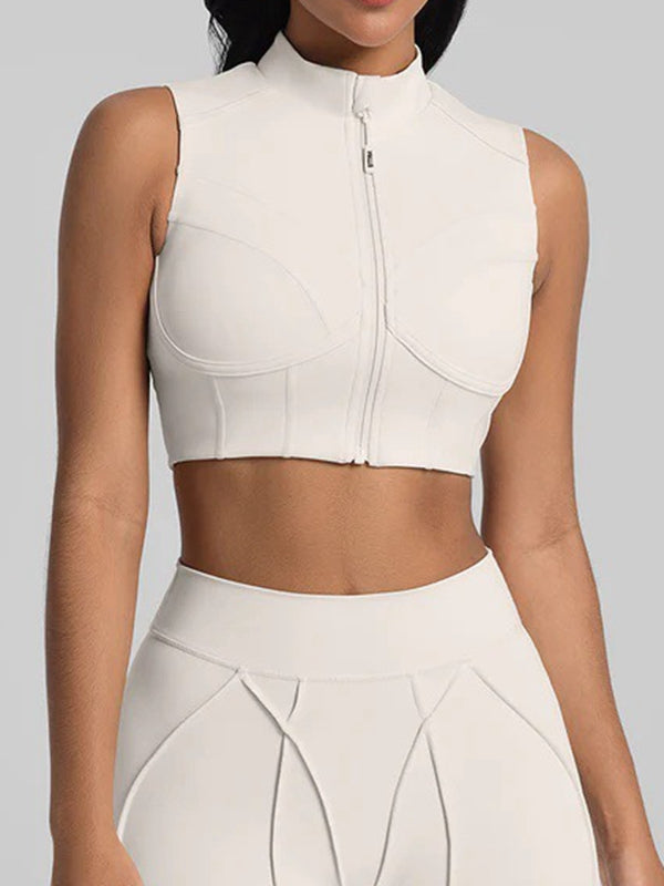 BUYCO Female Super Stylish&Fitted Stitch Performance Zipper Tank