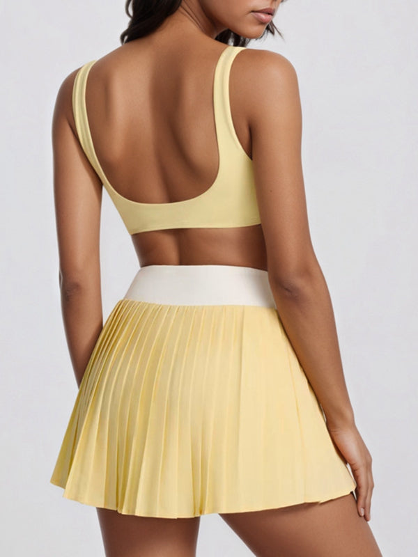 BUYCO Female Contrast Color Twist 2 in 1  V Shape Waist Skirt