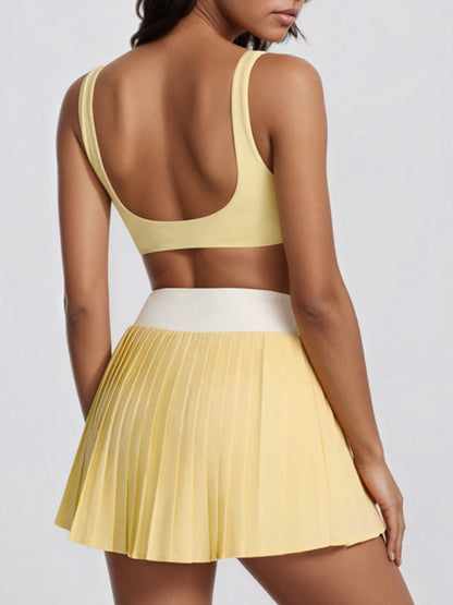 BUYCO Female Contrast Color Twist 2 in 1  V Shape Waist Skirt