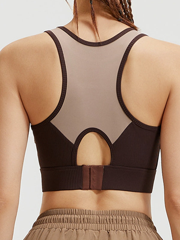 BUYCO Female Contrast Color Mesh Sports Bras