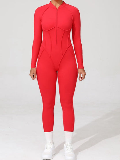 BUYCO Female Fitted Backless Zipper Ruched Back Jumpsuit