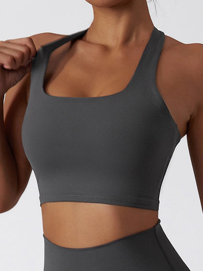 BUYCO Female Solid Color V Collar Sports Bras