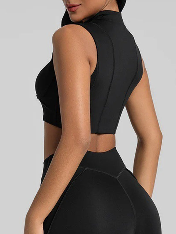 BUYCO Female Super Stylish&Fitted Stitch Performance Zipper Tank