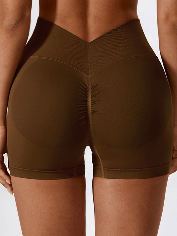 BUYCO Female Fitted Deep V Back Ruched Back Shorts