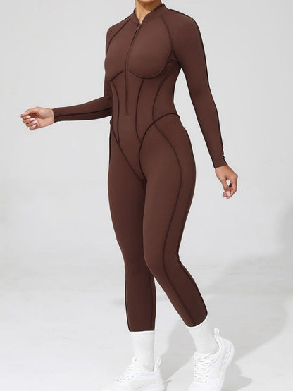BUYCO Female Fitted Backless Zipper Ruched Back Jumpsuit