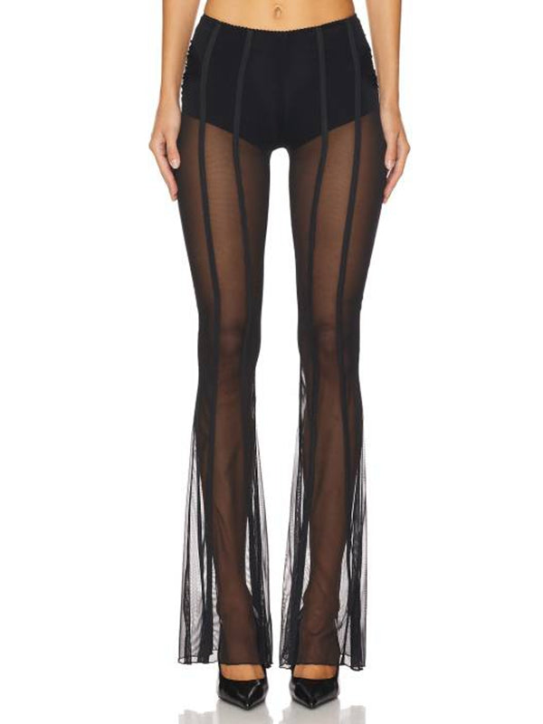 BUYCO Female  Sheer Mesh Flare Leggings