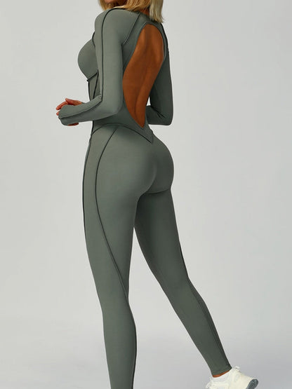 BUYCO Female Heart Backless Long Sleeves Jumpsuit