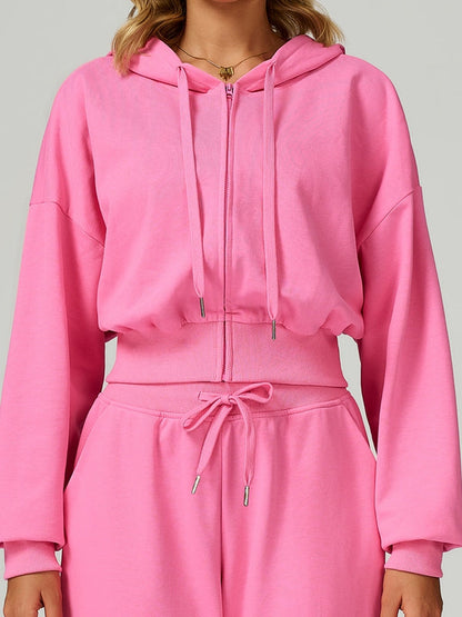 BUYCO Female Feleece Pocket Casual Zipper Hoodie