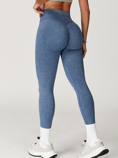 BUYCO Female Denim Ruched Back High-rise Leggings