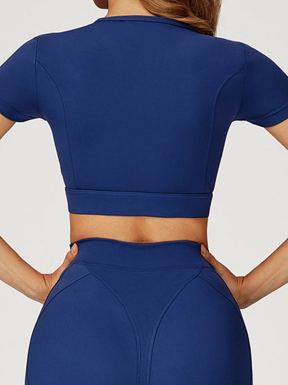 BUYCO Female Round Collar Cropped Short Sleeves