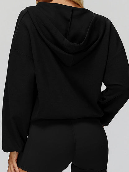 BUYCO Feamle V Collar Fleece Hoodie