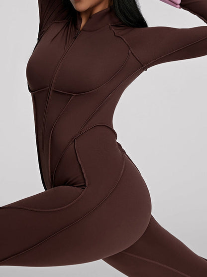BUYCO Female Fitted Zipper Stitch Performance Jumpsuit