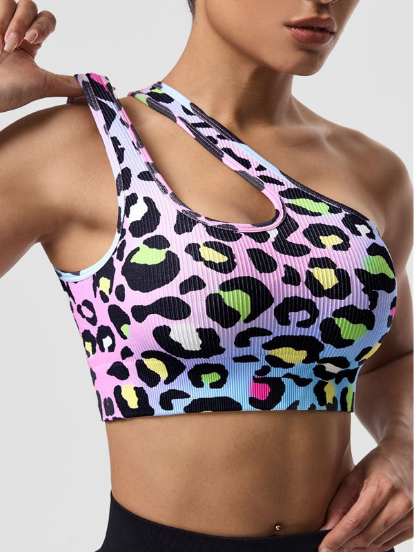 BUYCO Female Leopard Print Cutout Sports Bras